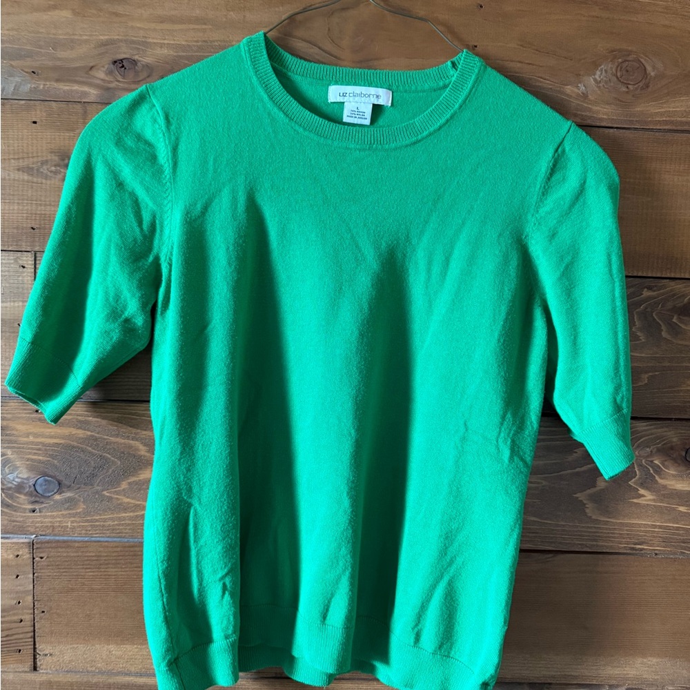 Green Short Sleeve Sweater